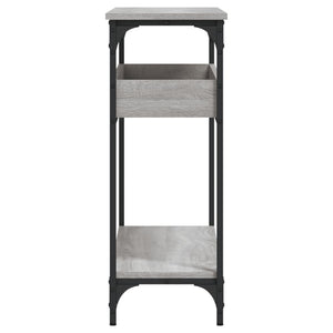 Τραπέζι Κονσόλα με Ράφι Γκρι Sonoma 100x29x75 εκ. Επεξεργ. Ξύλο