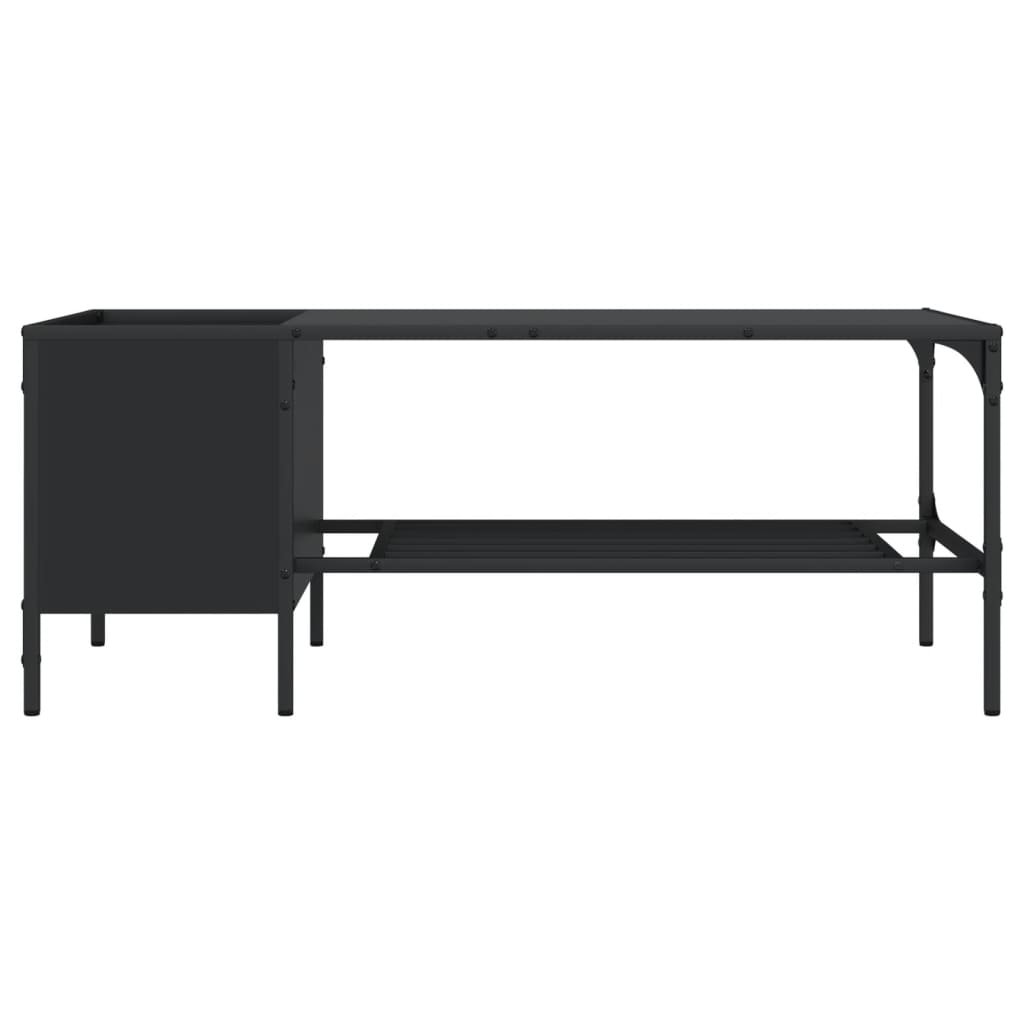 Τραπεζάκι Σαλονιού με Ράφι Μαύρο 100x51x40 εκ. Επεξεργ. Ξύλο