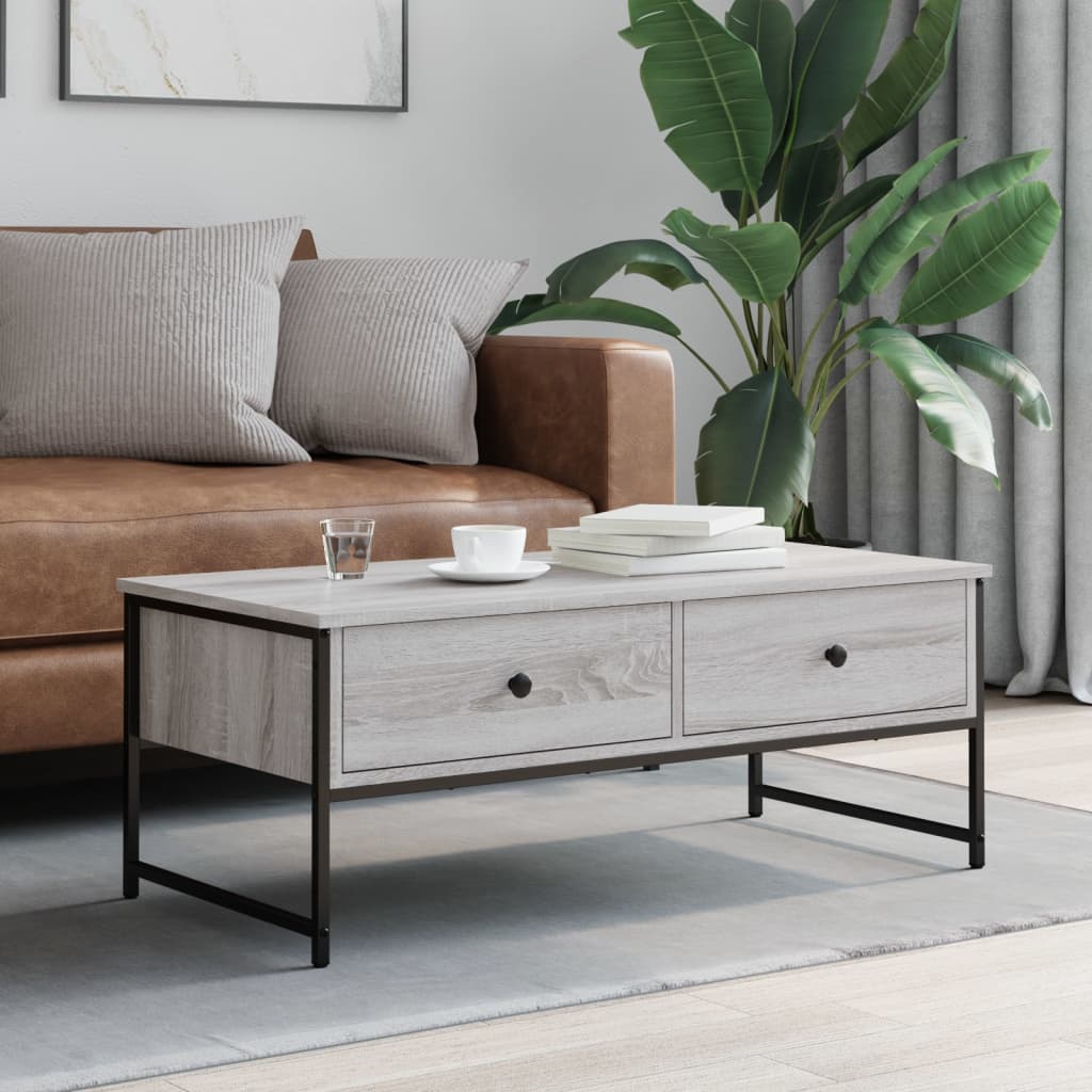 Τραπεζάκι Σαλονιού Γκρι Sonoma 101x49x39,5 εκ. Επεξεργ. Ξύλο