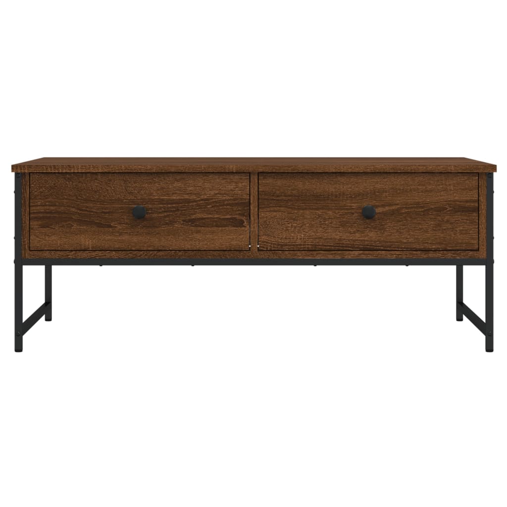 Τραπεζάκι Σαλονιού Καφέ Δρυς 101x49x39,5 εκ. Επεξεργασμένο Ξύλο