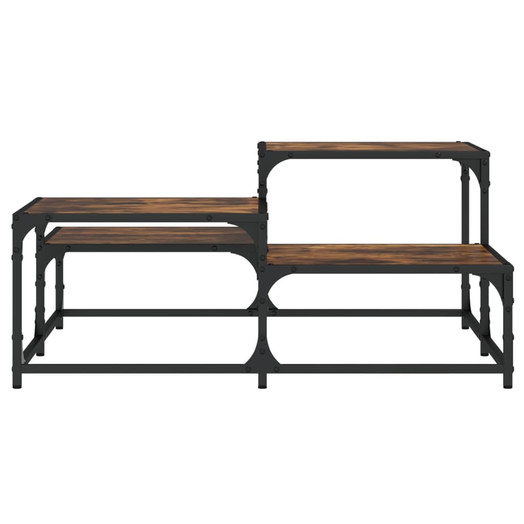 Τραπεζάκι Σαλονιού Καπνιστή Δρυς 87,5x87,5x40 εκ. Επεξεργ. Ξύλο