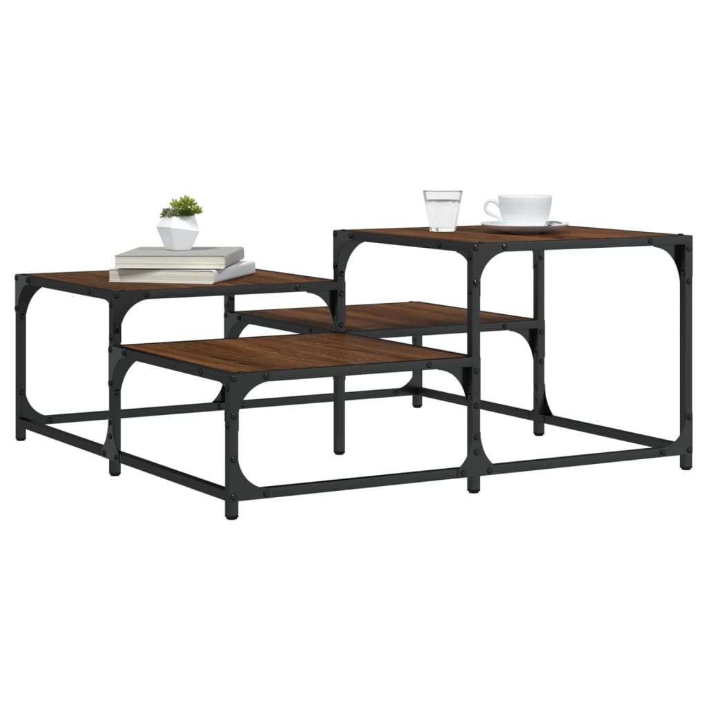 Τραπεζάκι Σαλονιού Καφέ Δρυς 87,5 x 87,5 x 40 εκ. Επεξεργ. Ξύλο