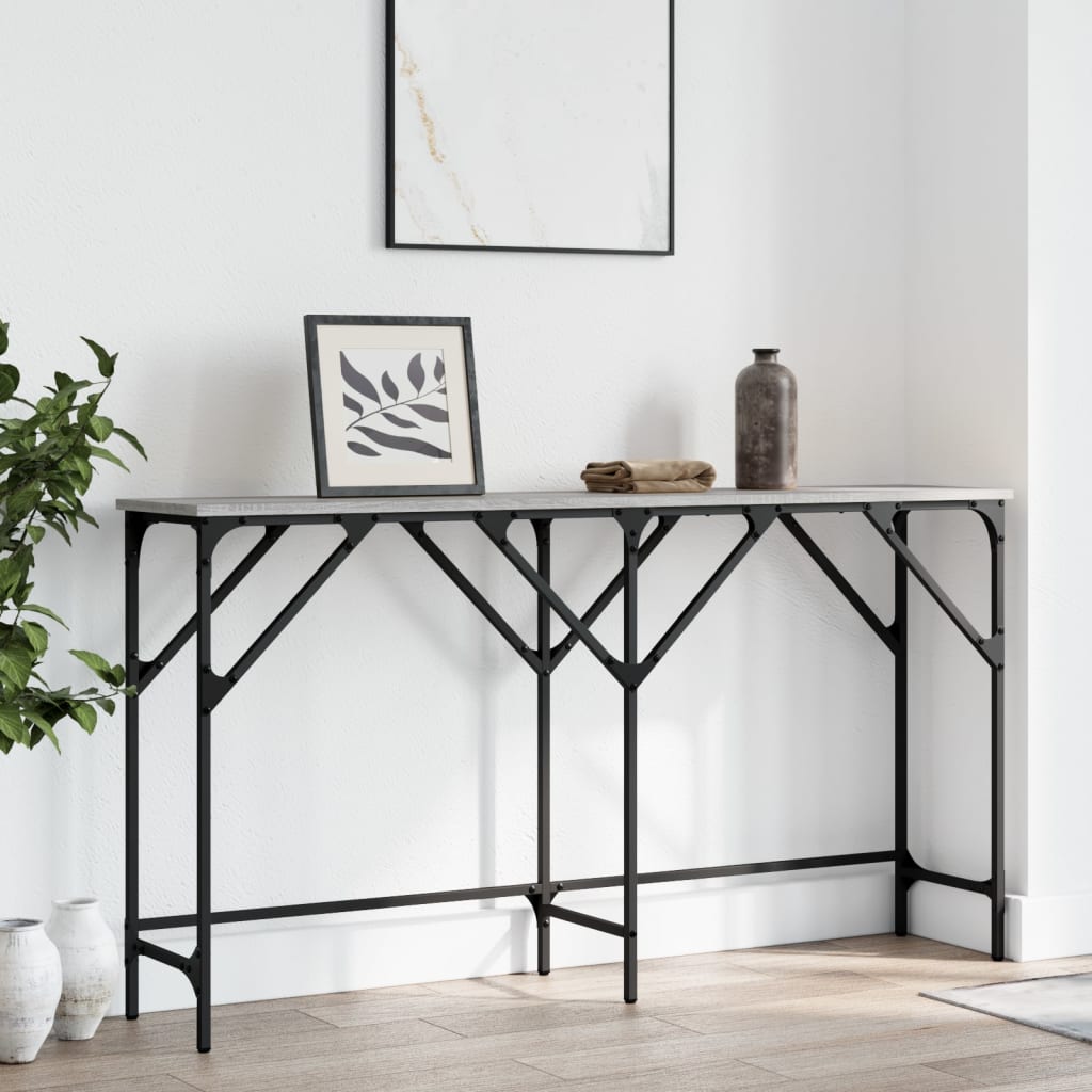Τραπέζι Κονσόλα Γκρι Sonoma 140 x 29 x 75 εκ. Επεξεργ. Ξύλο