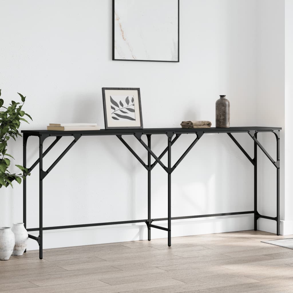 Τραπέζι Κονσόλα Μαύρο 180 x 29 x 75 εκ. από Επεξεργασμένο Ξύλο