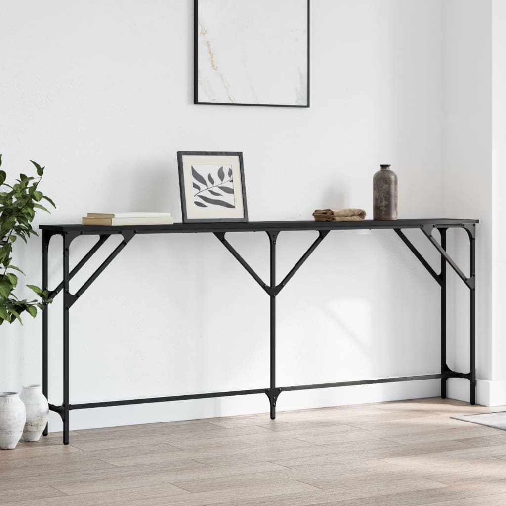 Τραπέζι Κονσόλα Μαύρο 180 x 23 x 75 εκ. από Επεξεργασμένο Ξύλο - Pakobazaar