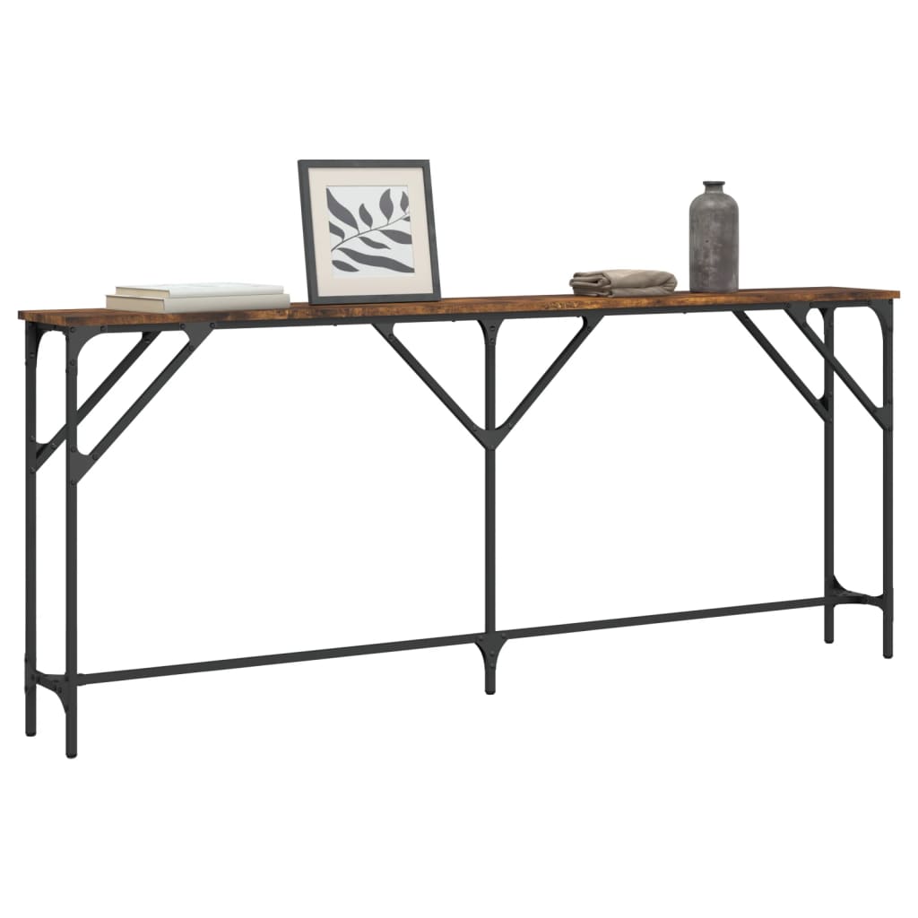 Τραπέζι Κονσόλα Καπνιστή Δρυς 180x23x75 εκ. Επεξεργασμένο Ξύλο