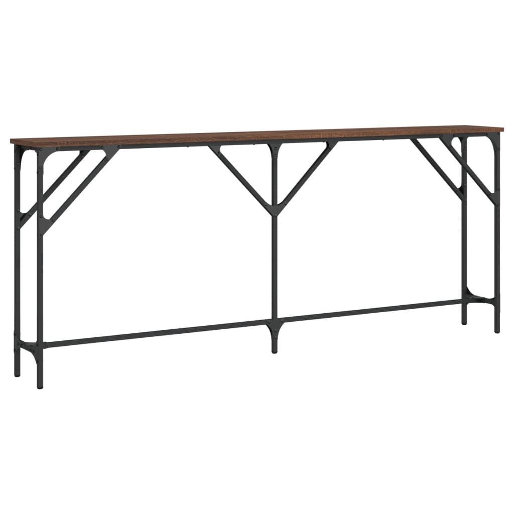 Τραπέζι Κονσόλα Καφέ Δρυς 180x23x75 εκ. Επεξεργασμένο Ξύλο