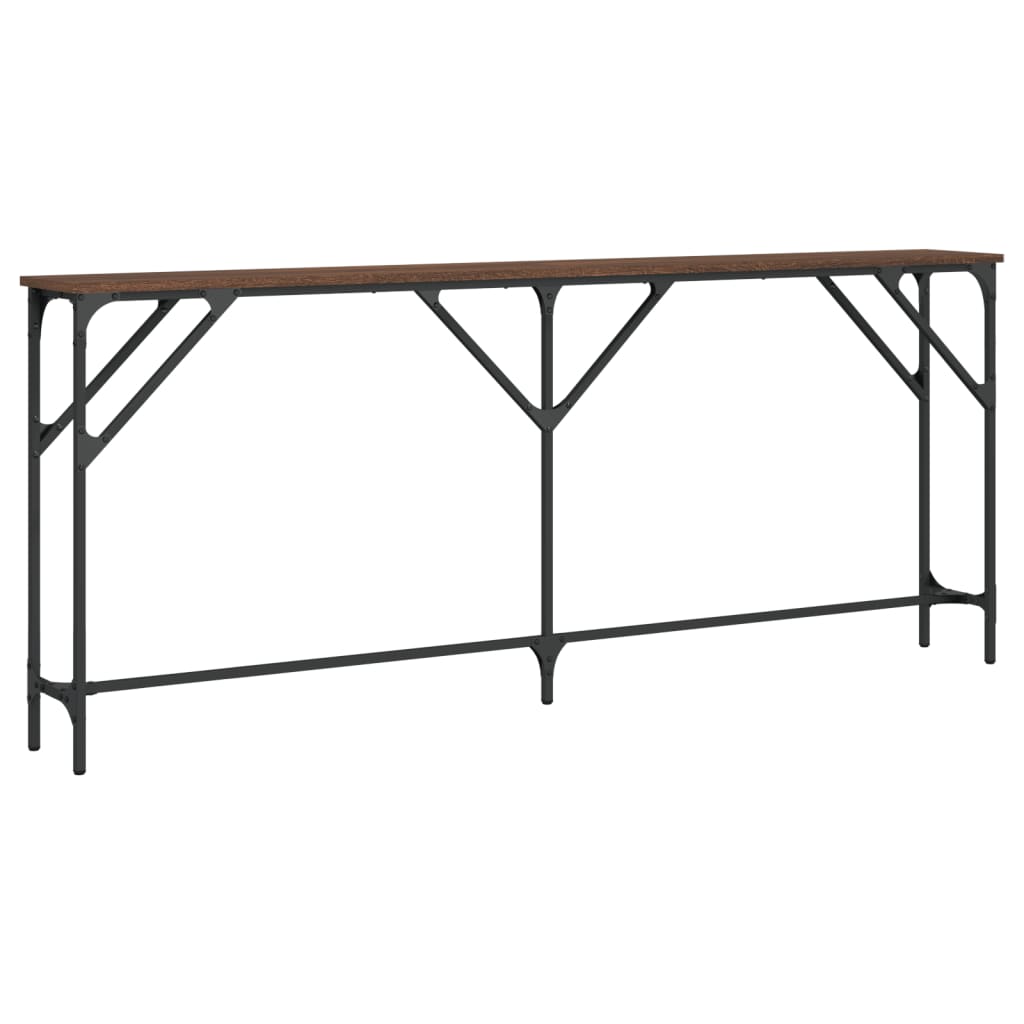 Τραπέζι Κονσόλα Καφέ Δρυς 180x23x75 εκ. Επεξεργασμένο Ξύλο