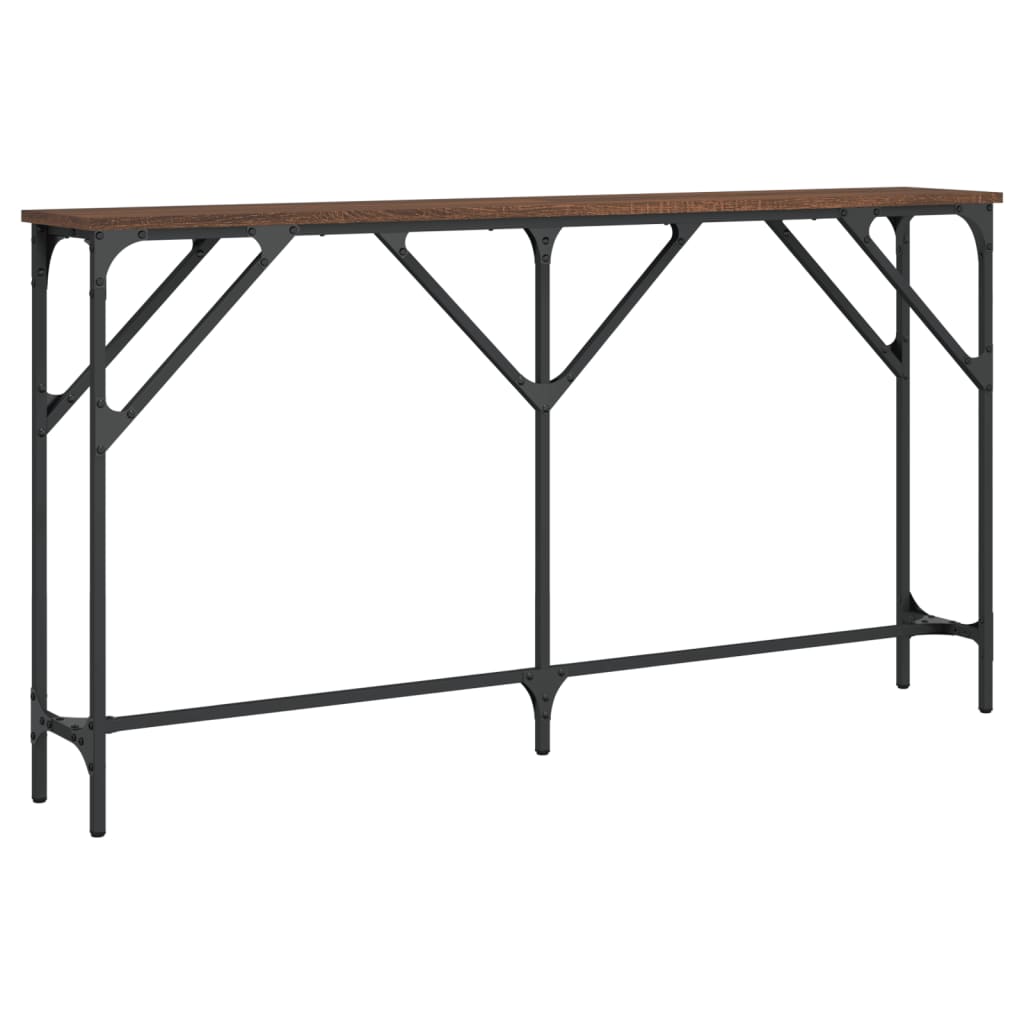 Τραπέζι Κονσόλα Καφέ Δρυς 140 x 23 x 75 εκ. Επεξεργασμένο Ξύλο