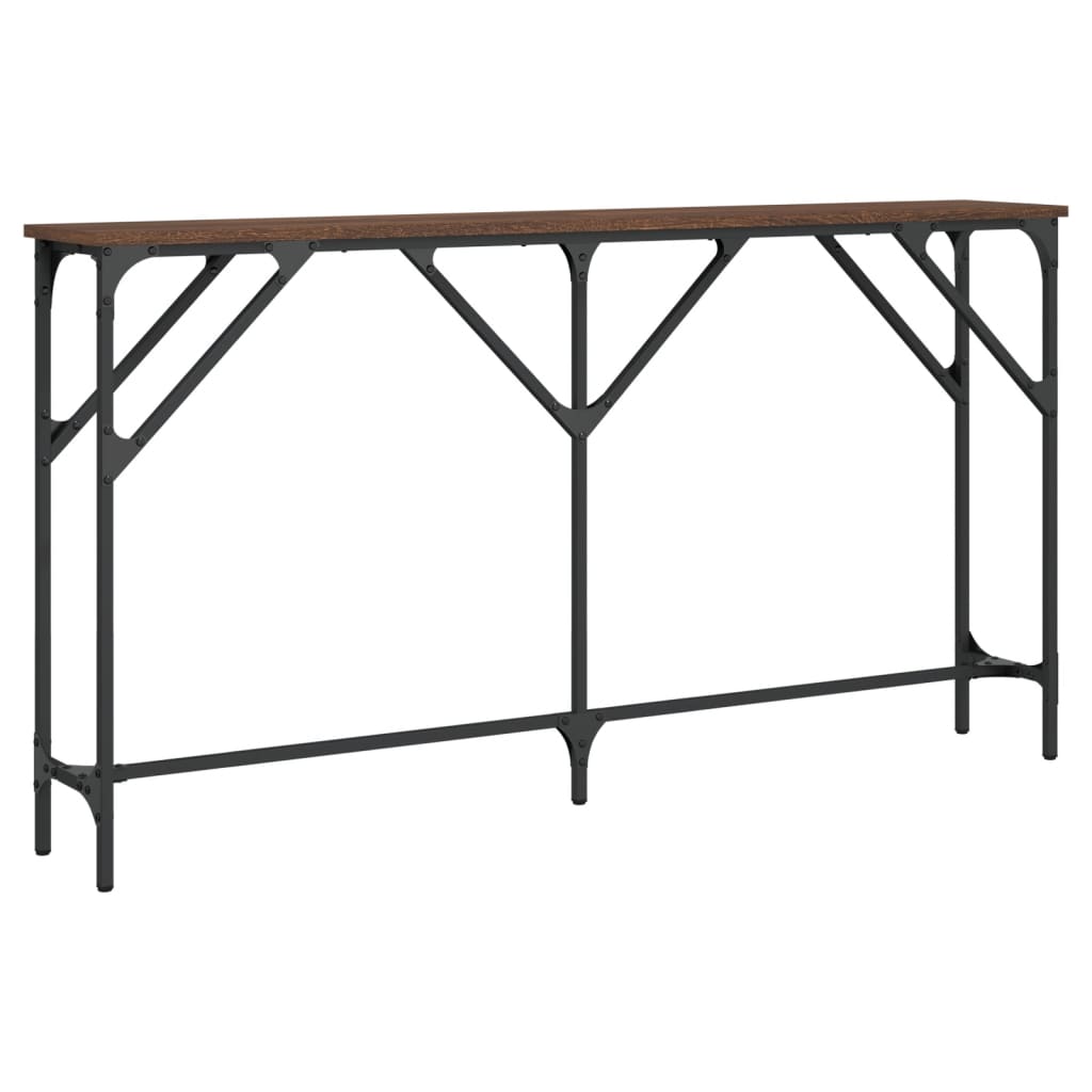 Τραπέζι Κονσόλα Καφέ Δρυς 140 x 23 x 75 εκ. Επεξεργασμένο Ξύλο