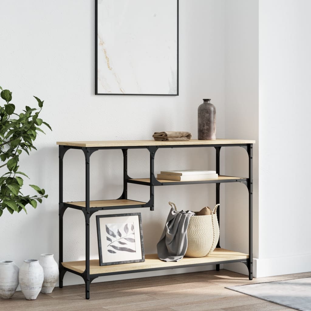 Τραπέζι Κονσόλα με Ράφια Sonoma Δρυς 100 x 35 x 75 εκ.