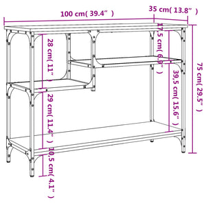 Τραπέζι Κονσόλα με Ράφια Sonoma Δρυς 100 x 35 x 75 εκ.