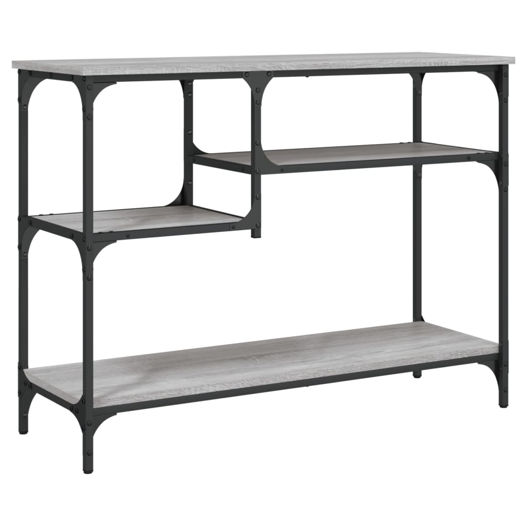 Τραπέζι Κονσόλα με Ράφια Γκρι Sonoma 100 x 35 x 75 εκ.