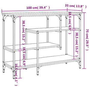 Τραπέζι Κονσόλα με Ράφια Μαύρο 100 x 35 x 75 εκ. - Pakobazaar