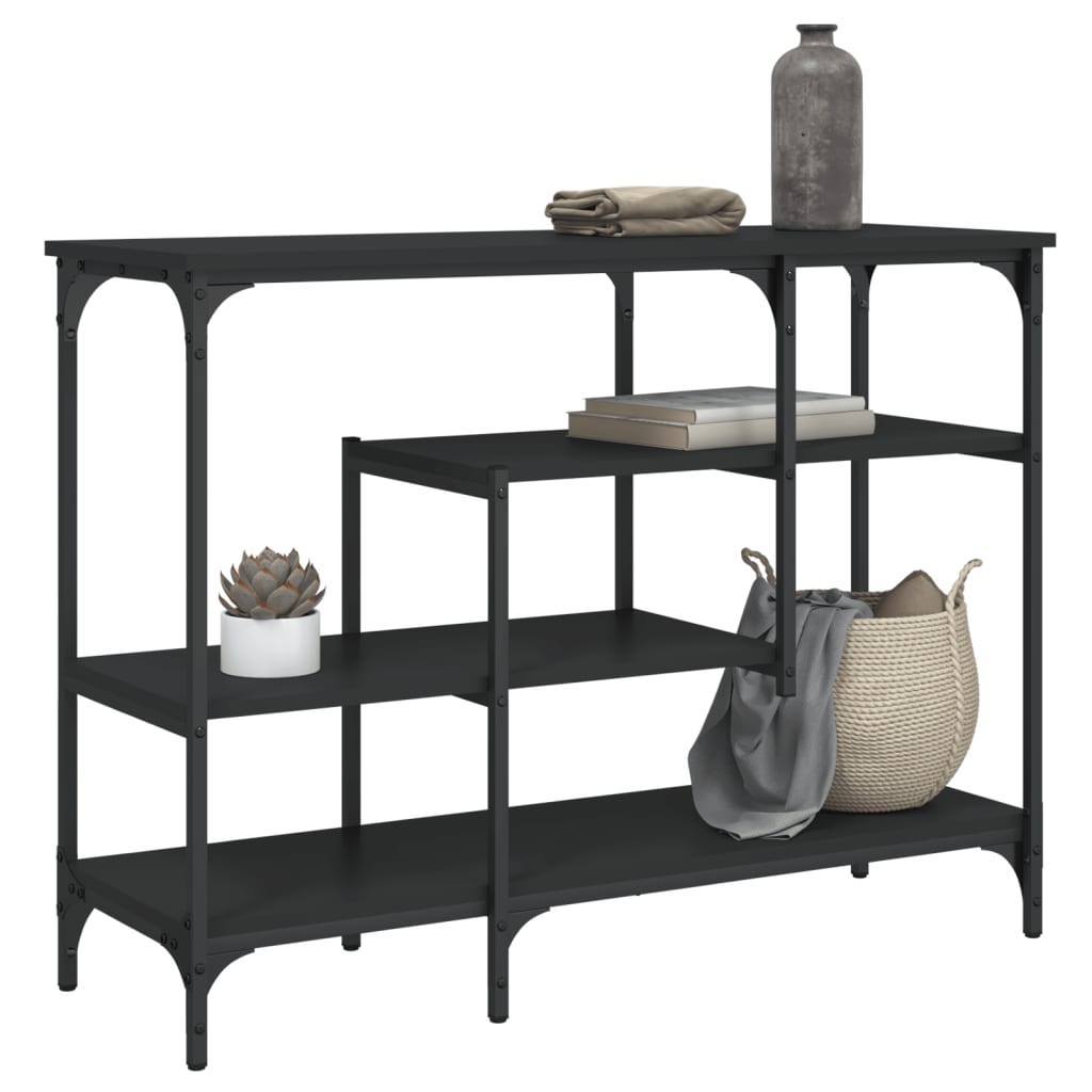 Τραπέζι Κονσόλα με Ράφια Μαύρο 100 x 35 x 75 εκ. - Pakobazaar