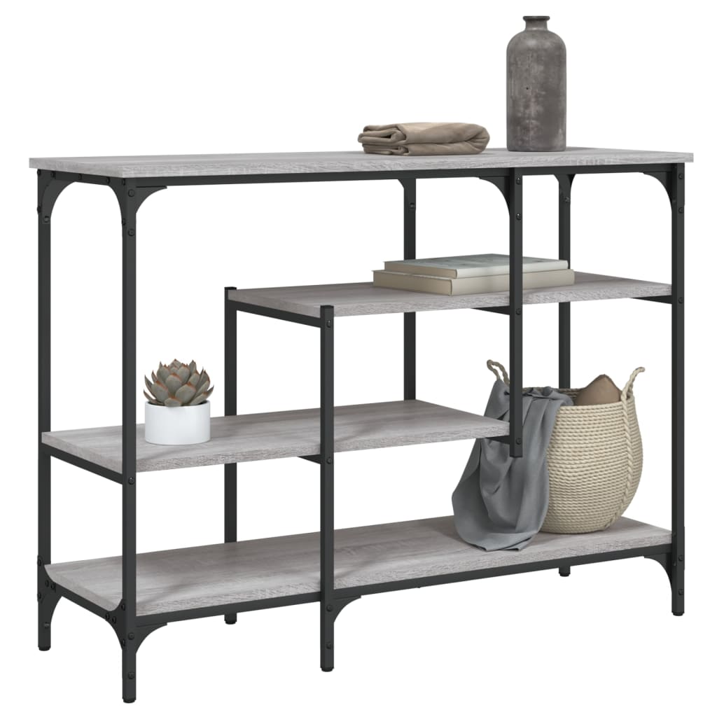 Τραπέζι Κονσόλα με Ράφια Γκρι Sonoma 100 x 35 x 75 εκ.