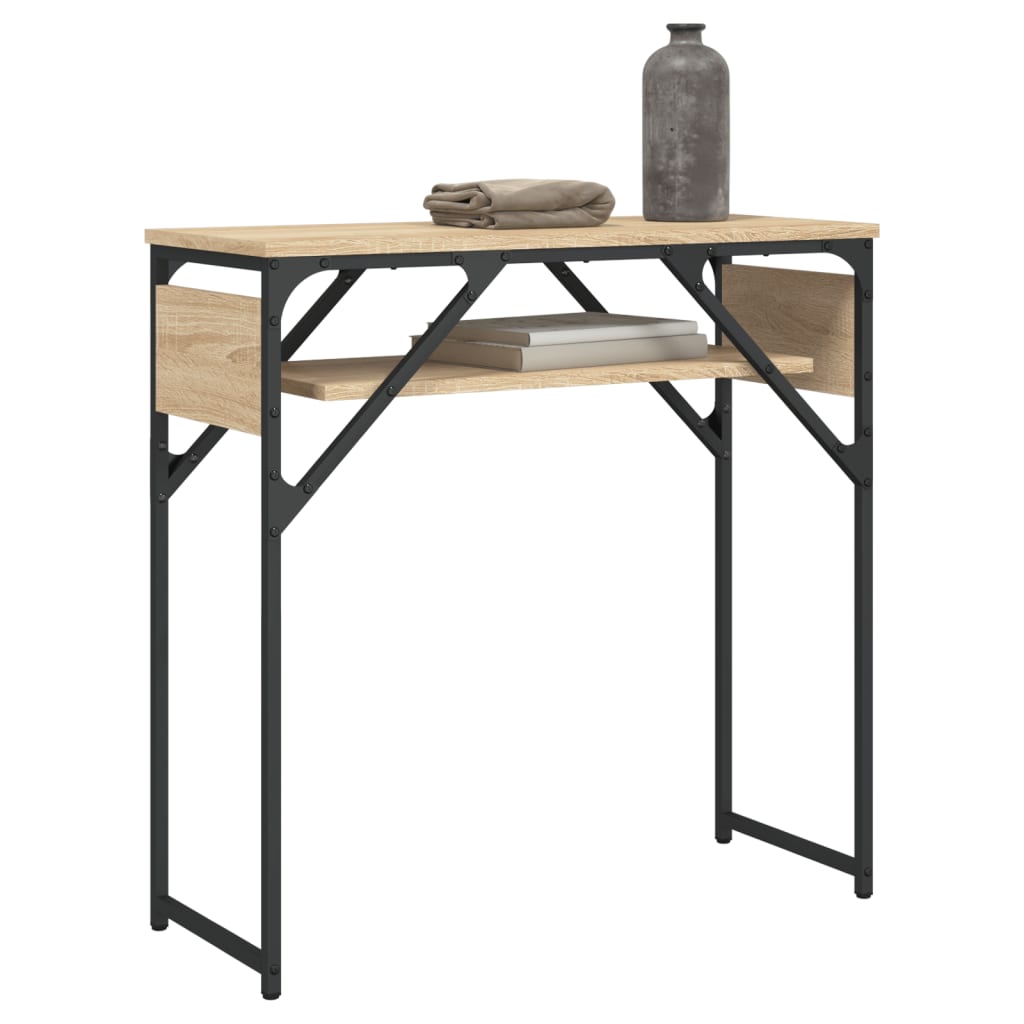 Τραπέζι Κονσόλα με Ράφι Sonoma Δρυς 75x30x75 εκ. Επεξεργ. Ξύλο - Pakobazaar