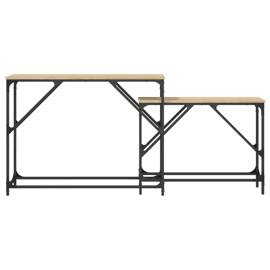 Τραπέζια Κονσόλας Ζιγκόν 2 τεμ. Sonoma Δρυς από Επεξεργ. Ξύλο - Pakobazaar