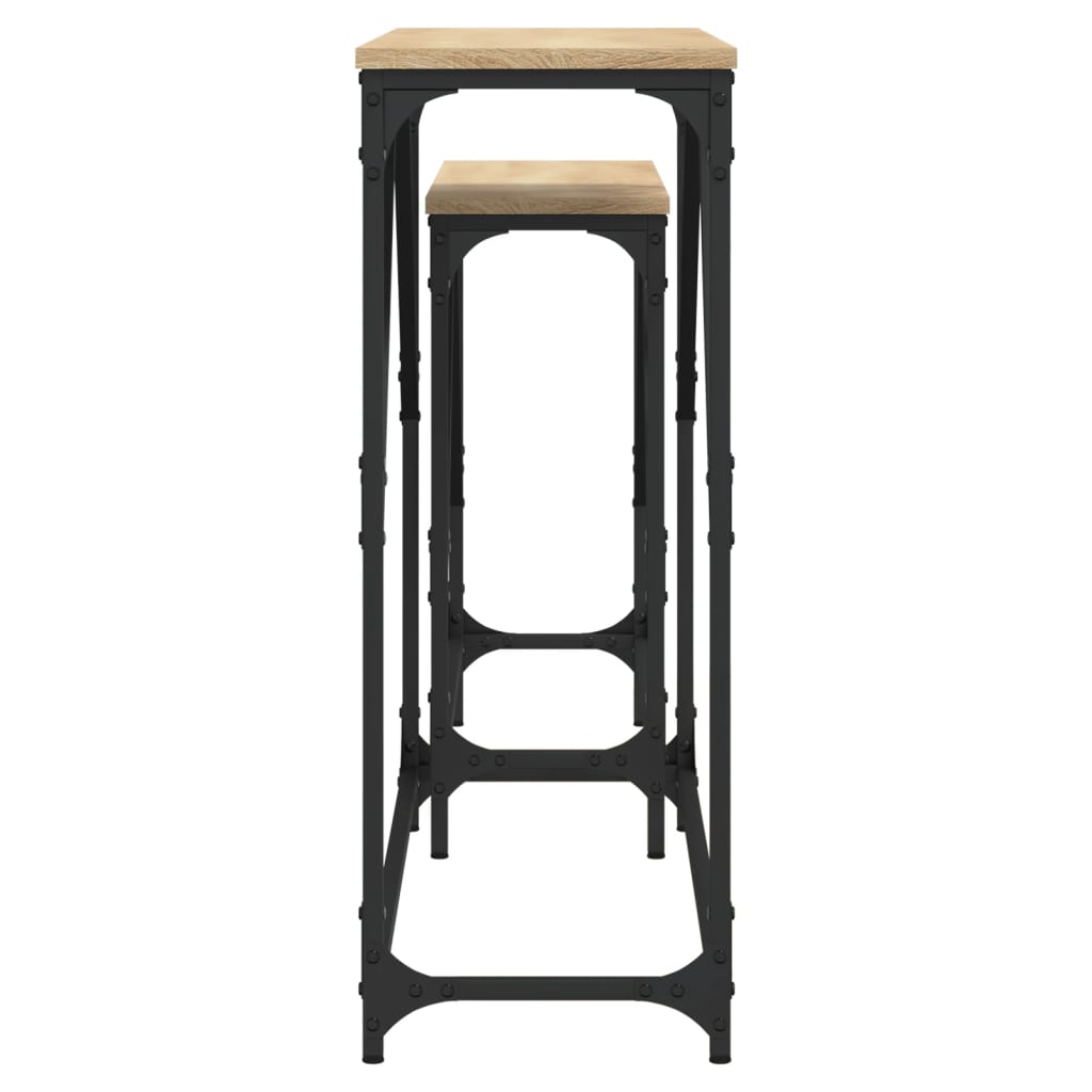 Τραπέζια Κονσόλας Ζιγκόν 2 τεμ. Sonoma Δρυς από Επεξεργ. Ξύλο - Pakobazaar