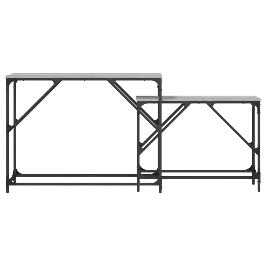 Τραπέζια Κονσόλας Ζιγκόν 2 τεμ. Γκρι Sonoma από Επεξεργ. Ξύλο