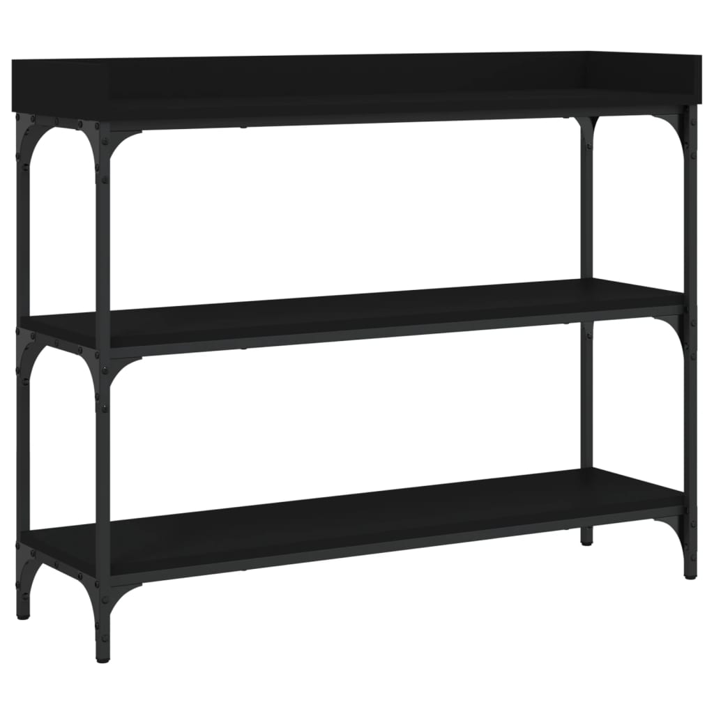 Τραπέζι Κονσόλα με Ράφια Μαύρο 100 x 30 x 80 εκ. - Pakobazaar