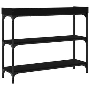 Τραπέζι Κονσόλα με Ράφια Μαύρο 100 x 30 x 80 εκ. - Pakobazaar