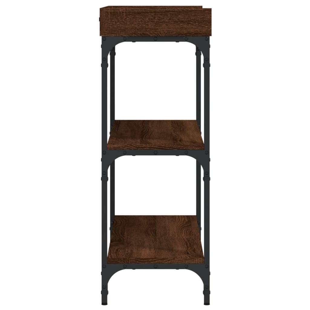 Τραπέζι Κονσόλα με Ράφια Καφέ Δρυς 100 x 30 x 80 εκ.