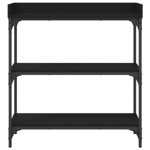 Τραπέζι Κονσόλα με Ράφια Μαύρο 75 x 30 x 80 εκ.