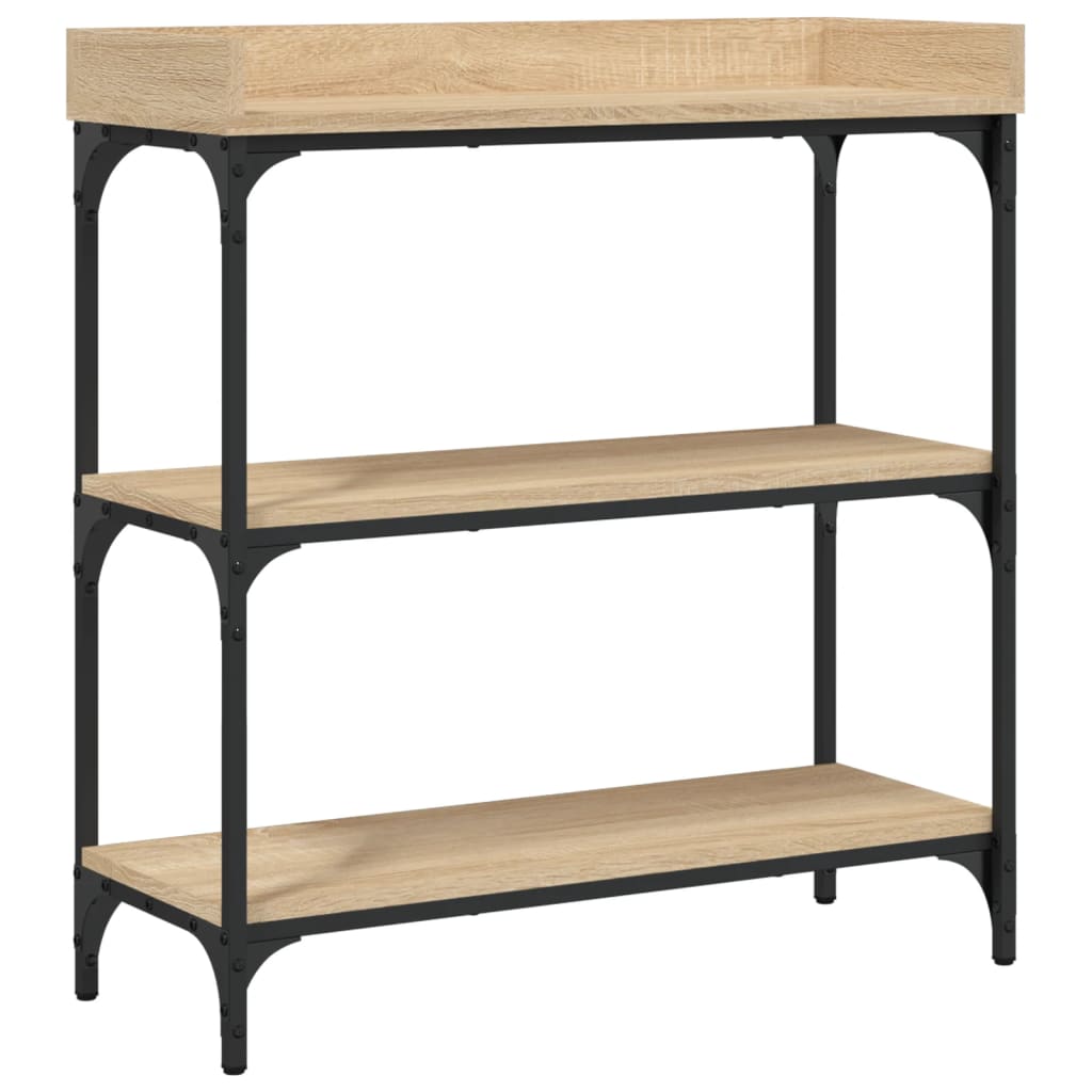 Τραπέζι Κονσόλα με Ράφια Sonoma Δρυς 75 x 30 x 80 εκ.
