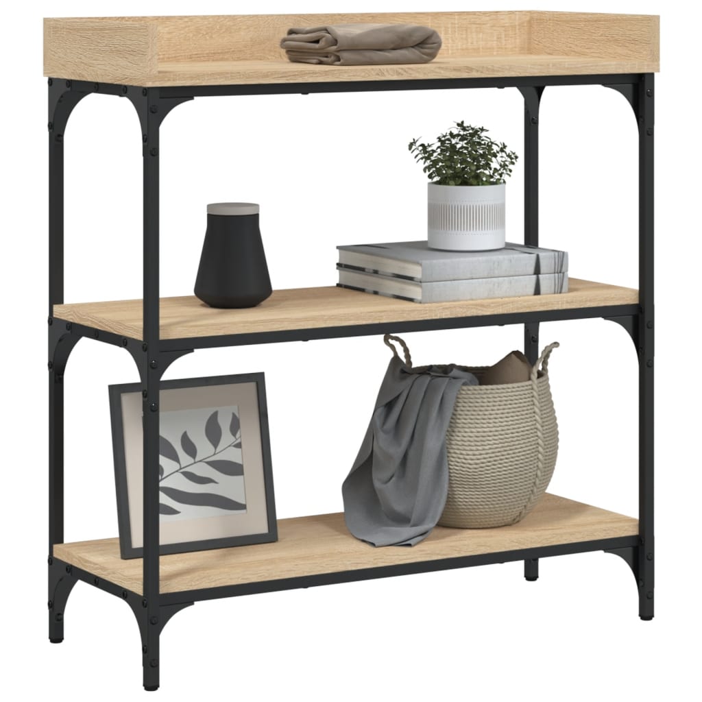 Τραπέζι Κονσόλα με Ράφια Sonoma Δρυς 75 x 30 x 80 εκ.