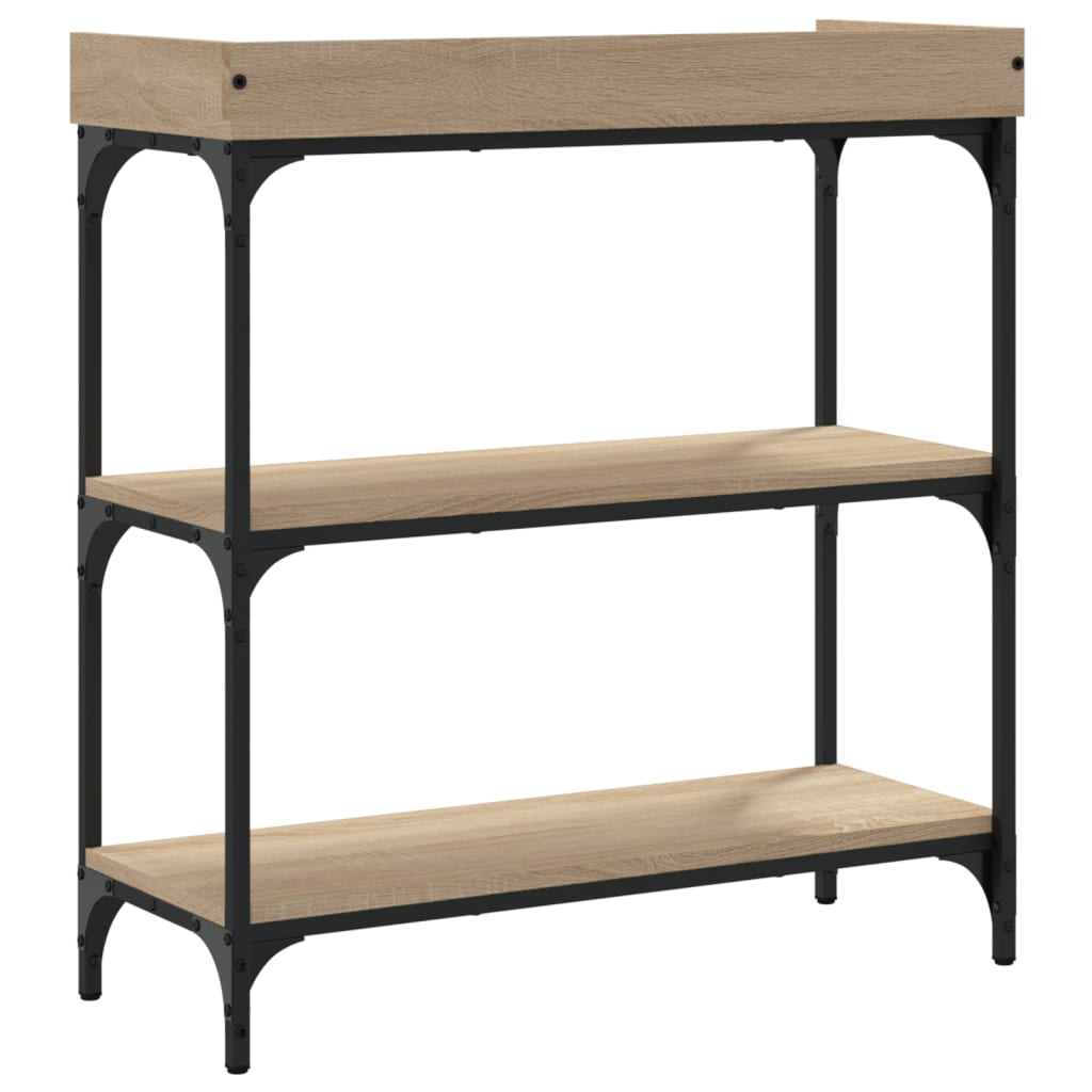 Τραπέζι Κονσόλα με Ράφια Sonoma Δρυς 75 x 30 x 80 εκ.