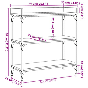 Τραπέζι Κονσόλα με Ράφια Sonoma Δρυς 75 x 30 x 80 εκ.