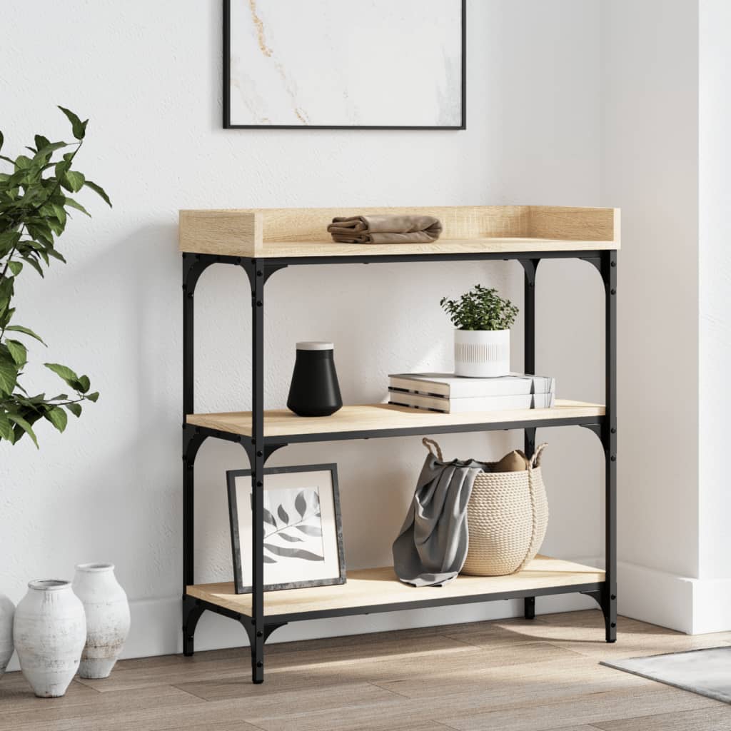 Τραπέζι Κονσόλα με Ράφια Sonoma Δρυς 75 x 30 x 80 εκ.