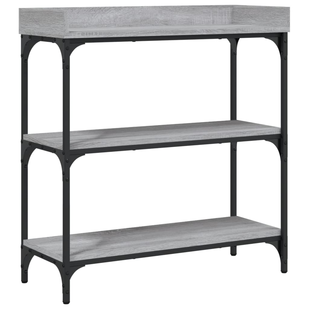 Τραπέζι Κονσόλα με Ράφια Γκρι Sonoma 75 x 30 x 80 εκ.