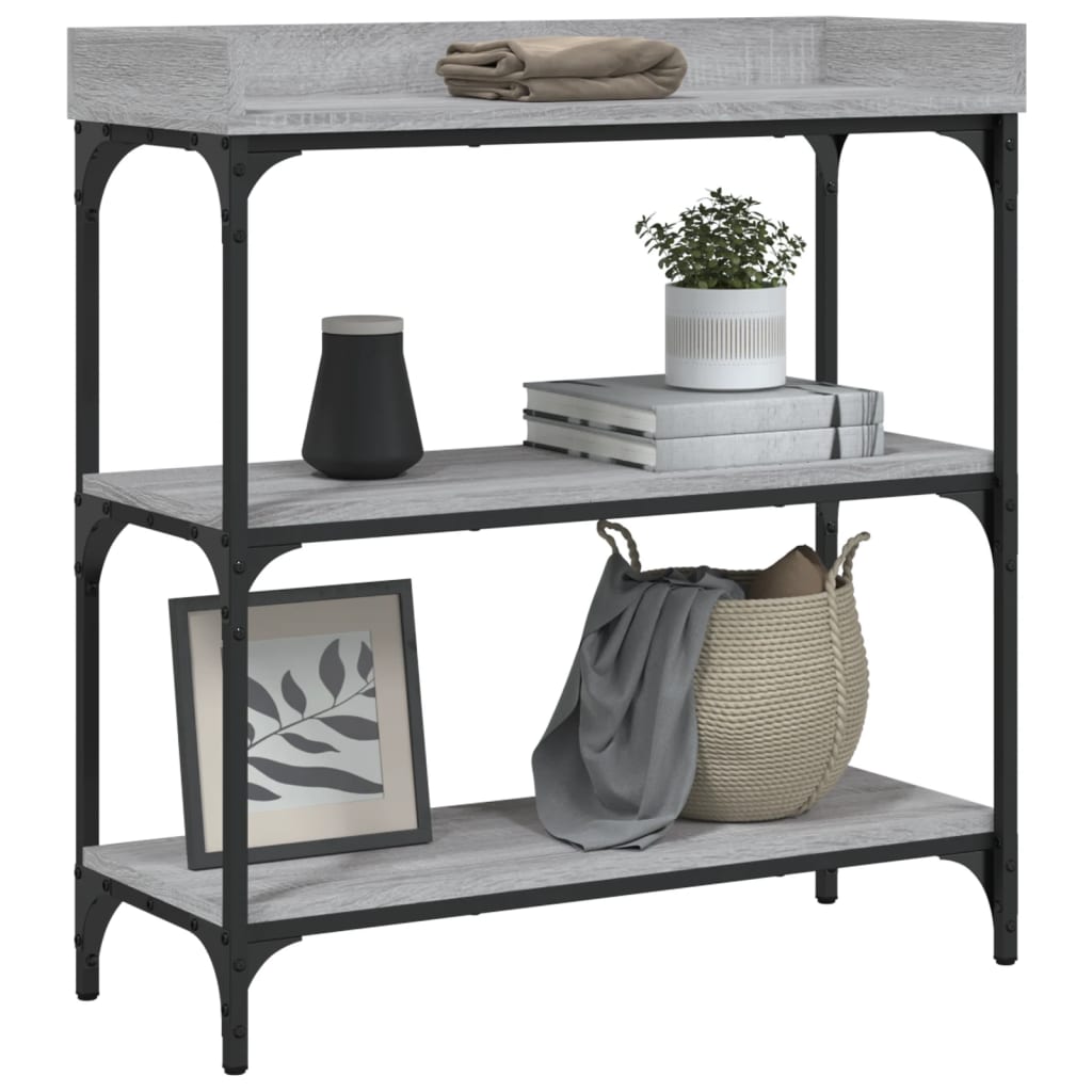 Τραπέζι Κονσόλα με Ράφια Γκρι Sonoma 75 x 30 x 80 εκ.