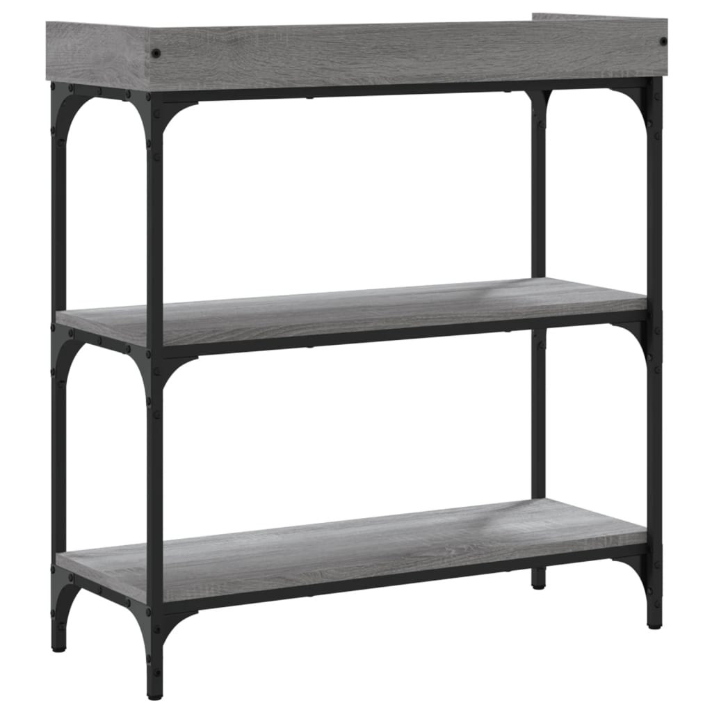 Τραπέζι Κονσόλα με Ράφια Γκρι Sonoma 75 x 30 x 80 εκ.