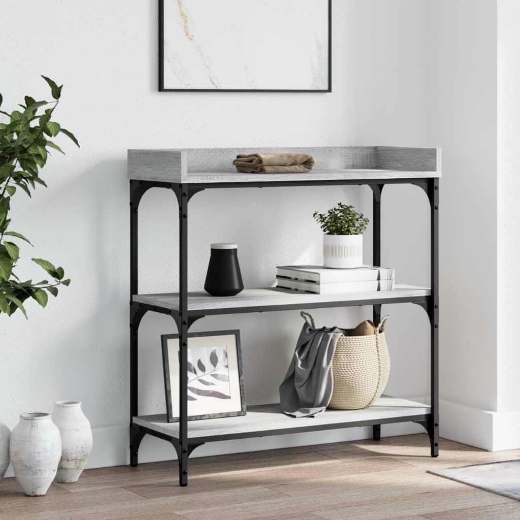 Τραπέζι Κονσόλα με Ράφια Γκρι Sonoma 75 x 30 x 80 εκ.