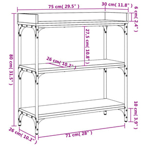 Τραπέζι Κονσόλα με Ράφια Καφέ Δρυς 75 x 30 x 80 εκ.