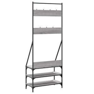 Κρεμάστρα Ρούχων με Παπουτσοθήκη Γκρι Sonoma 72x34x184 εκ.