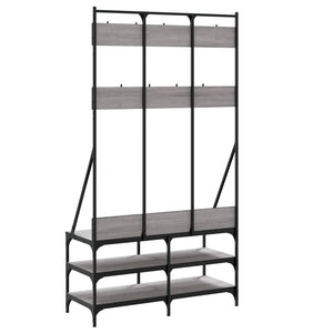 Κρεμάστρα Ρούχων με Παπουτσοθήκη Γκρι Sonoma 100x40x184 εκ.