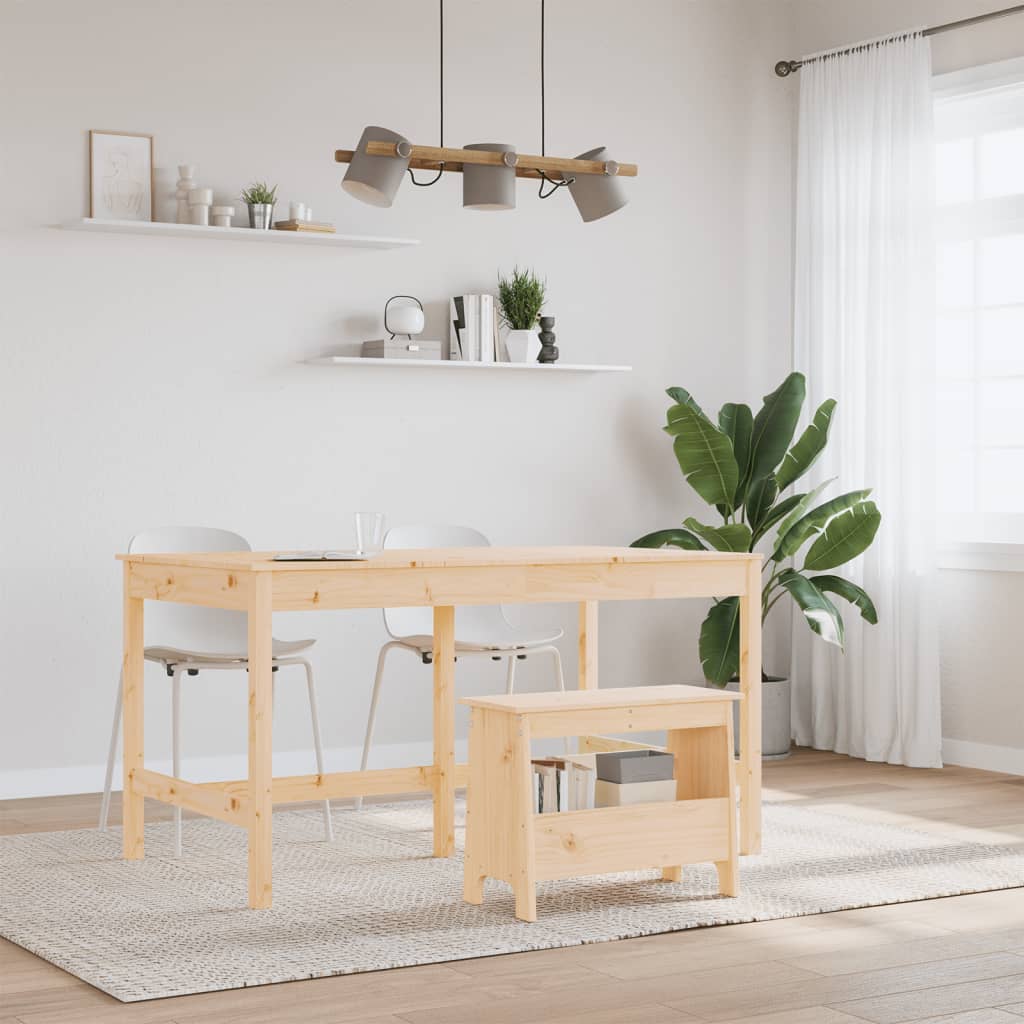Παγκάκι Χολ 60 x 28 x 45 εκ. από Μασίφ Ξύλο Πεύκου - Pakobazaar