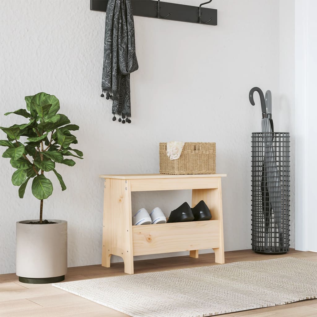 Παγκάκι Χολ 60 x 28 x 45 εκ. από Μασίφ Ξύλο Πεύκου - Pakobazaar