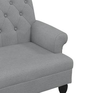 Παγκάκι με Πλάτη Ανοιχτό Γκρι 120 x 62 x 75,5 εκ. Υφασμάτινος - Pakobazaar