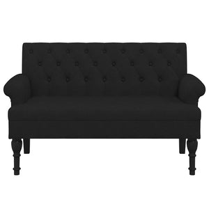 Πάγκος με Πλάτη Μαύρο 120x62x75,5 εκ. Ύφασμα - Pakobazaar