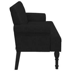Πάγκος με Πλάτη Μαύρο 120x62x75,5 εκ. Ύφασμα - Pakobazaar