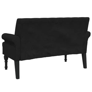 Πάγκος με Πλάτη Μαύρο 120x62x75,5 εκ. Ύφασμα - Pakobazaar
