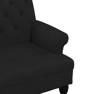 Πάγκος με Πλάτη Μαύρο 120x62x75,5 εκ. Ύφασμα - Pakobazaar