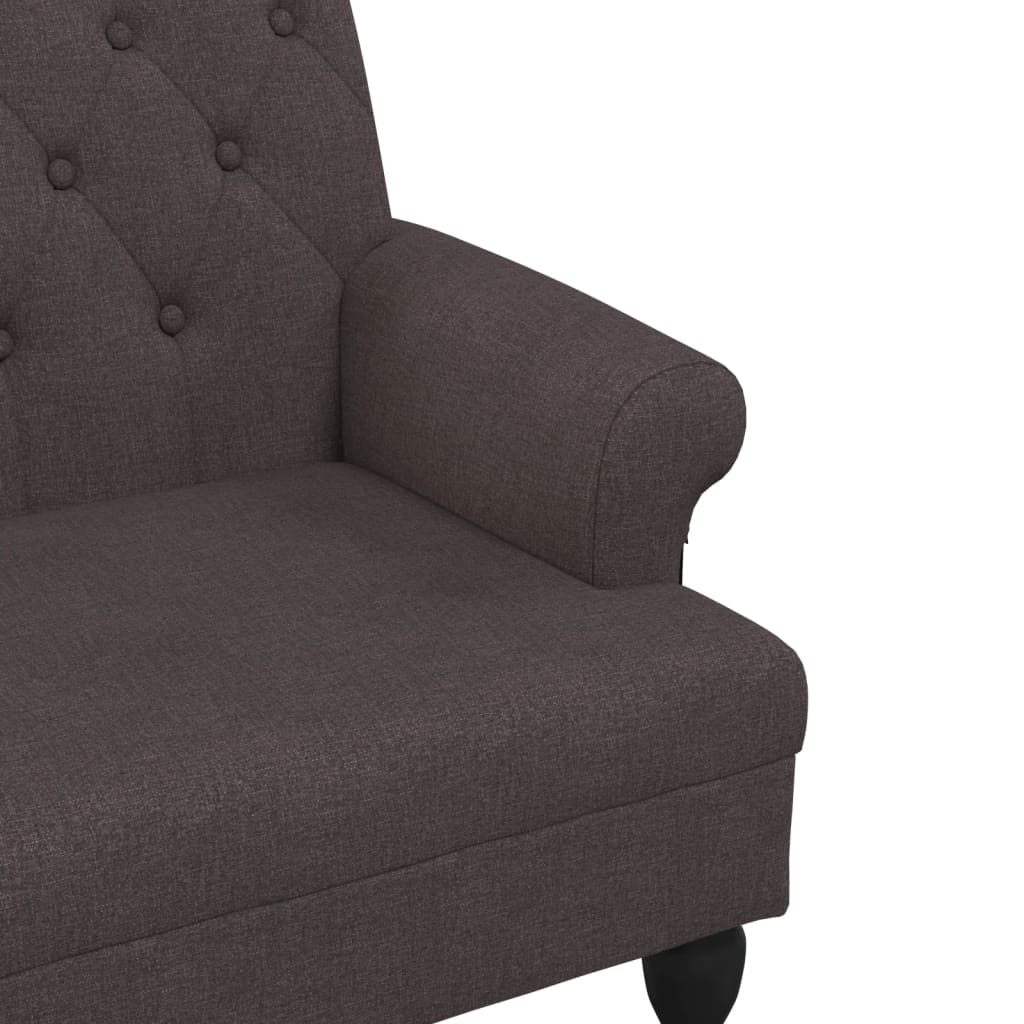 Παγκάκι με Πλάτη Σκούρο Καφέ 120 x 62 x 75,5 εκ. Υφασμάτινο