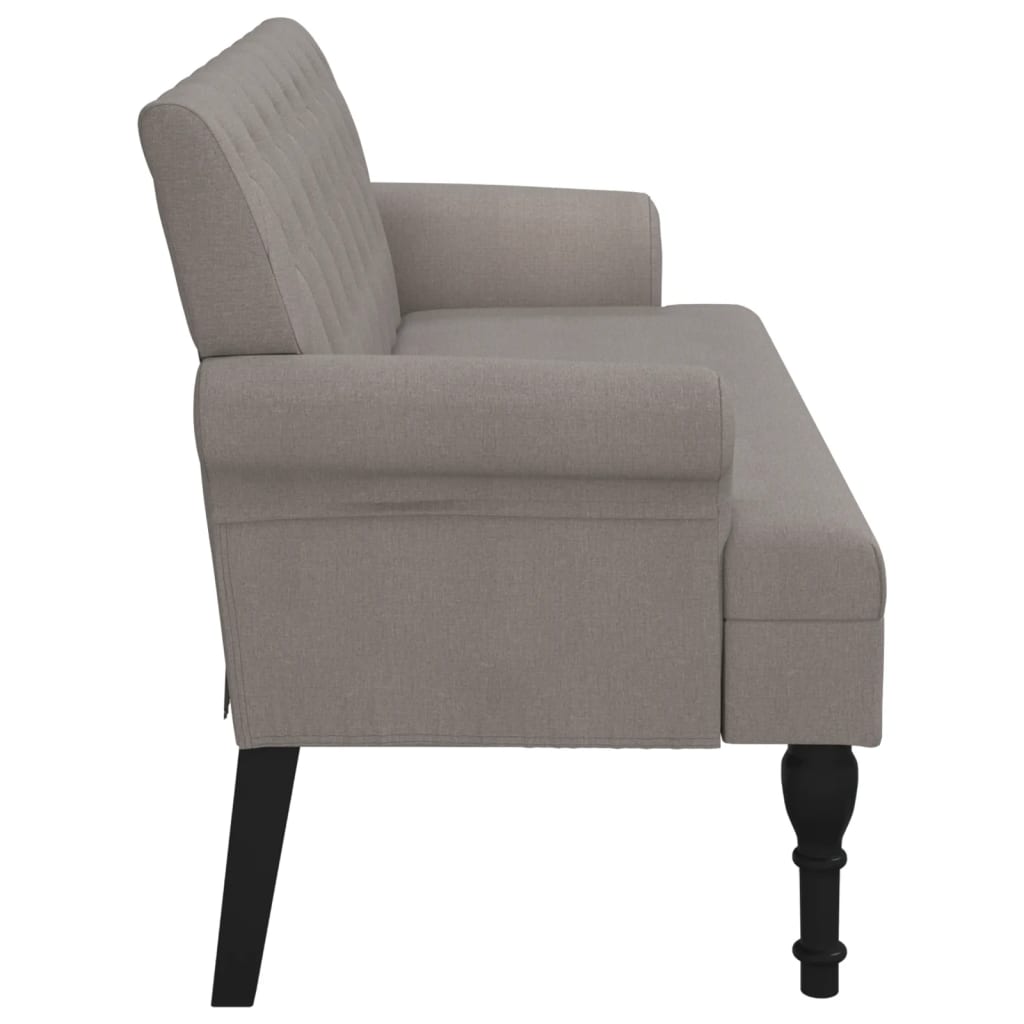 Παγκάκι με Πλάτη Taupe 120 x 62 x 75,5 εκ. Υφασμάτινο
