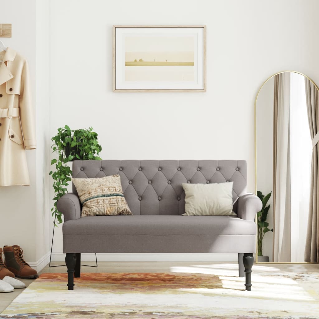 Παγκάκι με Πλάτη Taupe 120 x 62 x 75,5 εκ. Υφασμάτινο